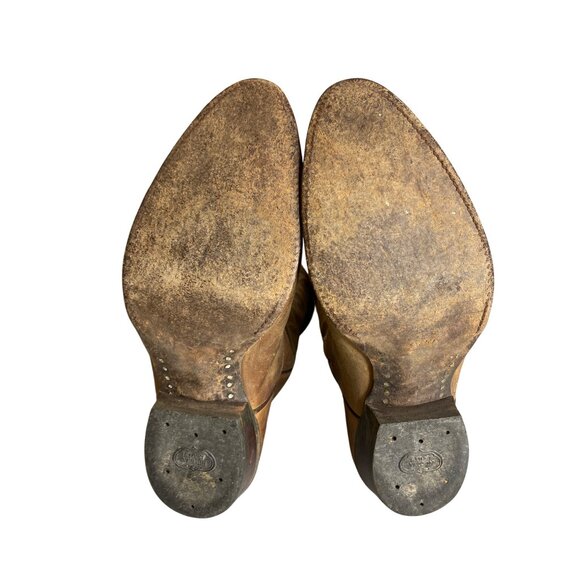 Vintage Nocona‎ Brown Leather Cowboy Boots With Embroidered Western Design  Size - Picture 8 of 8